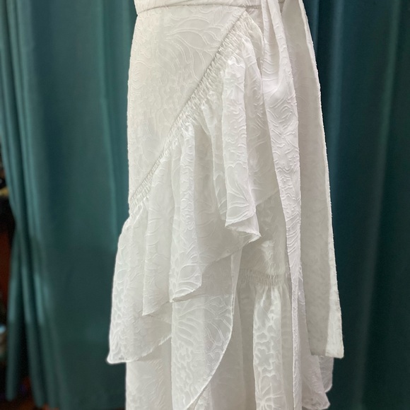 Tanya Taylor NWT Wrap White Bow Ruffle Dress - Picture 7 of 10